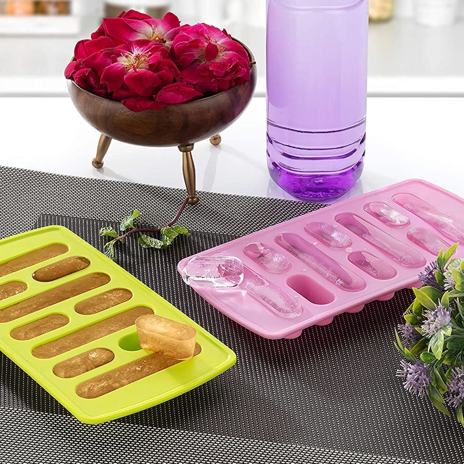 5791 , Easy to Release Flexible 10 Cubes ice Tray Easy Pop Out Flexible Plastic Long Stick Kit kat Shape Ice Cube Tray for Water Bottle & Refrigerators Pack of 4 Pcs , Multicolor 5791 , Easy to Release Flexible 10 Cubes ice Tray Easy Pop Out Flexible Plastic Long Stick Kit kat Shape Ice Cube Tray for Water Bottle & Refrigerators Pack of 4 Pcs , Multicolor